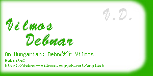 vilmos debnar business card